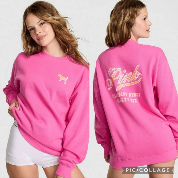 PINK Victoria's Secret Bright Pink Crewneck - Picture 1 of 1